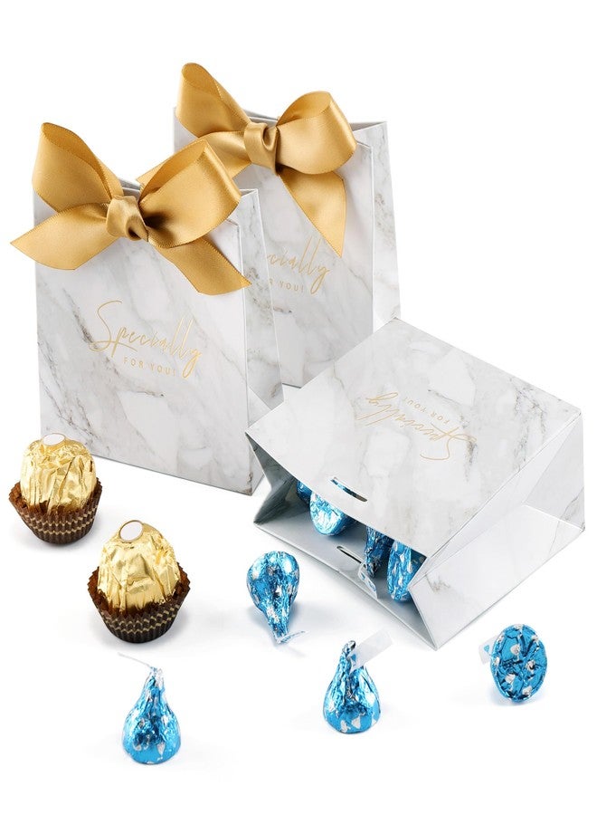 Yoption 50 Pcs Wedding Party Favor Boxes, Small Thank You Gift Bags Candy Boxes with Gold Bow Ribbon Wedding Bridal Shower Birthday Party (Marble) - Image 4